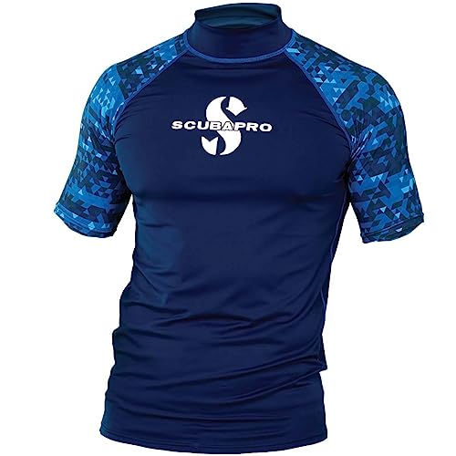 【中古】【未使用・未開封品】(2X-Large, Aegean) - ScubaPro Men's UPF 50 Short Sleeve Rash Guard|AJIMURA-SHOP