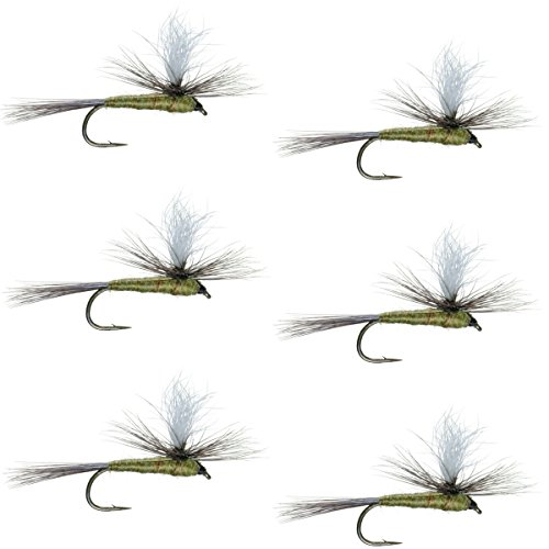 【中古】【未当て嵌める・未開封品】The Fly Fishing Place Parachute Blue Winged Olive BWO Classic Trout Dry Fly Fishing Flies - Set of 6 Flies Size 14