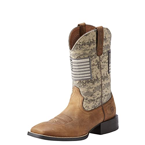 【中古】【未使用・未開封品】ARIAT メンズ スポーツ パトリオット ウエスタンブーツ US サイズ: 24.5 カラー: ブラウン