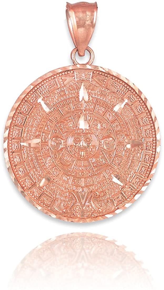 【中古】【未当て嵌める・未開封品】Fine 10?Kさくら色ゴールドAztecチャームマヤカレンダーペンダント、1?\
