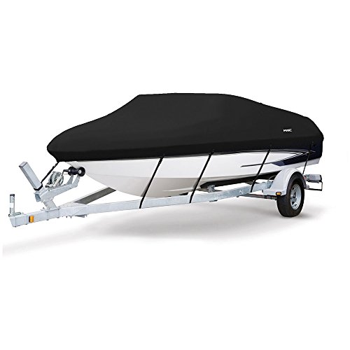 【中古】【未使用・未開封品】MSC 高耐久 600D マリングレード ポリエステルキャンバス 牽引可能 防水ボートカバー V字型ハル トライハル ランナバウトボートカバー (ブラック