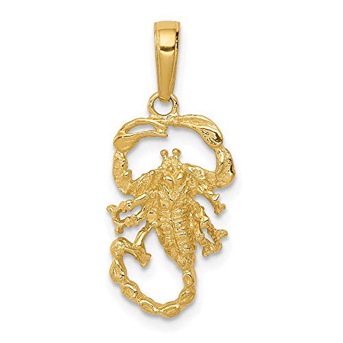 【中古】【未当てはめる・未開封品】14K 黄色ゴールド ソリッドサソリチャームペンダント