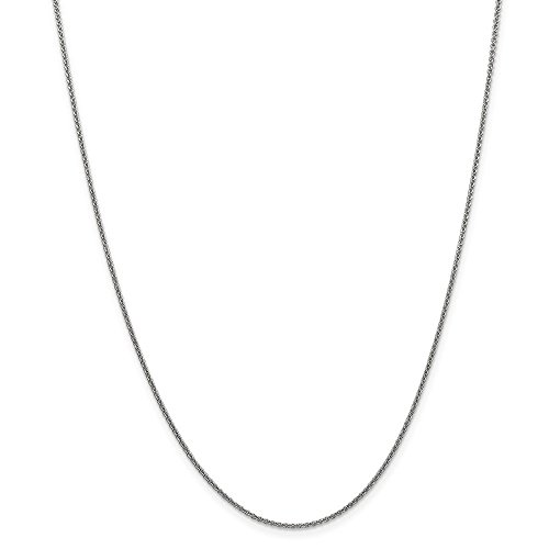 【中古】【未使用・未開封品】10K ホワイトゴールド 1.5mm ソリッドポリッシュケーブルチェーン 20インチ