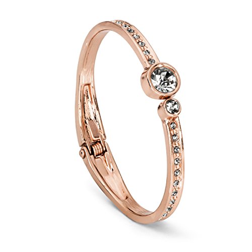 【中古】【未当て嵌める・未開封品】Lova Jewelry クラスプ 水晶宝飾品 ローズゴールドトーン メタルバングルブレスレット その他-靴
