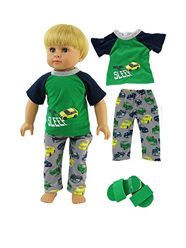 【中古】【未使用・未開封品】Boy's Racecar 2 Pc Pyjamas Fits 46cm American Girl Dolls, Madame Alexander, Our Generation, etc. 46cm Doll Clothes