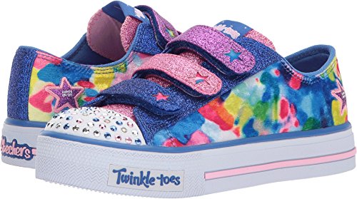 【中古】【未使用・未開封品】Skechers 10846L Girl's Twinkle Toes: Shuffles - Colorous Cutie Sneakers,Royal/Multi,10.5画像