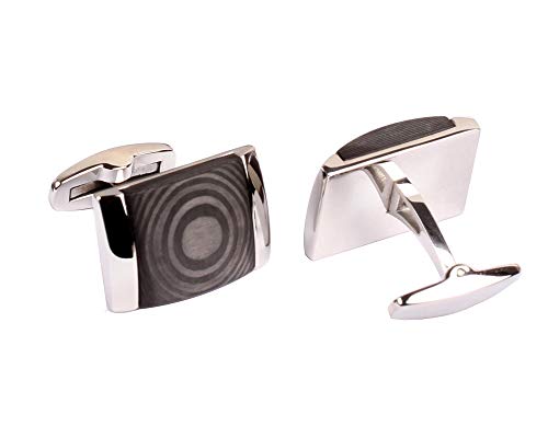 【中古】【未使用・未開封品】Ebony Wood andステンレススチールメンズカフスボタンステンレススチールカフスボタンWood Cufflinks