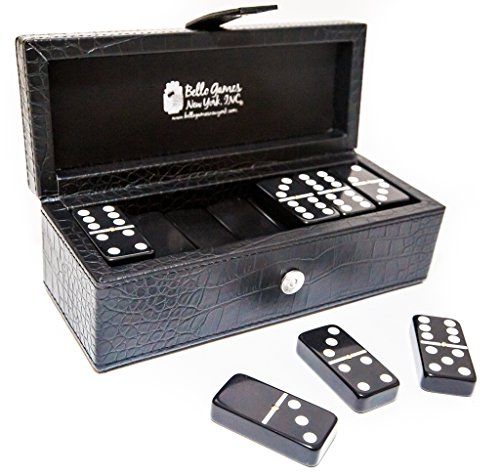 【中古】【未使用・未開封品】Bello Games New York, Inc. Flushing Meadows Double Six ブラック プロフェッショナル ジャンボサイズ トーナメントドミノセット スピナー付き