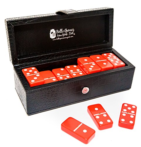 【中古】【未使用・未開封品】Flushing Meadows Double Six Red Professional Jumbo Size Tournament Dominoes Set with Spinners