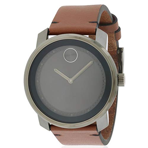 【中古】【未使用・未開封品】Movado Men's Brown Leather Band Steel Case Swiss Quartz Grey Dial Analog Watch 3600366｜AJIMURA-SHOP