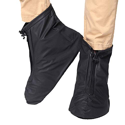 【中古】【未当て嵌める・未開封品】FixWhat 雨合羽バイクシューズカバー 再受け入れる能力のある 上滑り打ちきり 雨 雪 靴 オーバーシューズ 歯車 ジップシューズ メンズ レディース レインカバー