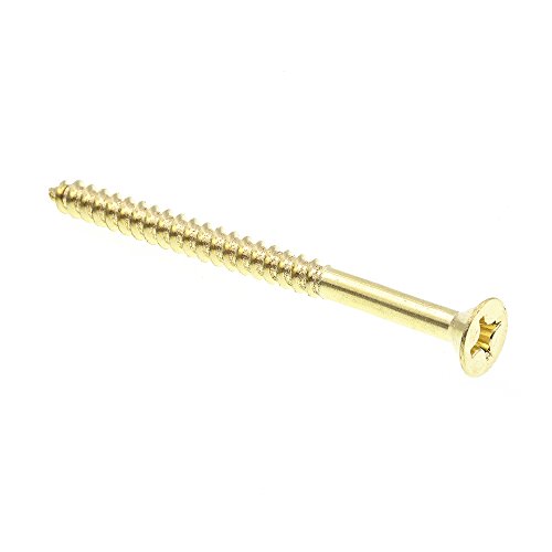 【中古】【未使用・未開封品】Prime-Line 9036327 木ねじ フラットヘッド フィリップス #12 X 3インチ ソリッドブラス 25個パック