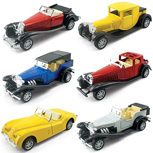 【中古】【未使用・未開封品】Set of 6 Assorted Pullback Diecast Metal Antique Classic Model Cars (1:32 Scale)|AJIMURA-SHOP