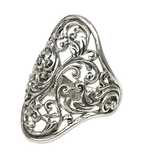 【中古】【未当て嵌める・未開封品】Novica。925スターリングシルバーカクテルリング、Celuk Fern \u0027