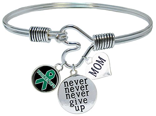 【中古】【未当て嵌める・未開封品】カスタムTourettes Awareness Never Give Up Momより分けるor Dad引きつけるのみ腕輪宝飾品