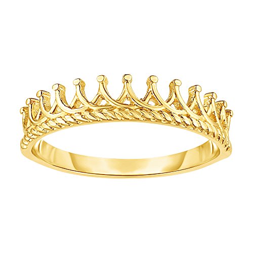 【中古】【未当てはめる・未開封品】14K Gold Tiara Crown Design Ring, Size 7