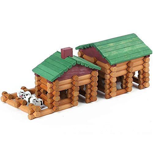 【中古】【未使用・未開封品】Joqutoys Wood House Logs Construction Building Set Preschool Education Toys for Kids 170 Piece|AJIMURA-SHOP