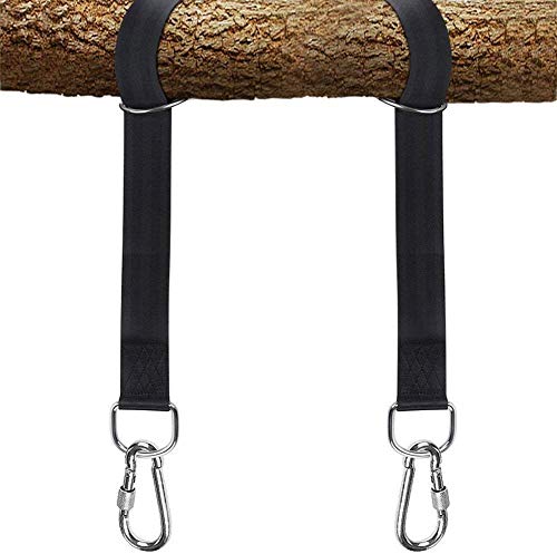 【中古】【未使用・未開封品】(Black) - Tree Swing Hanging Straps Kit Holds 910kg,1.5m Extra Long Straps Strap with Safer Lock Snap Carabiner Hooks Perfect for Tree｜AJIMURA-SHOP