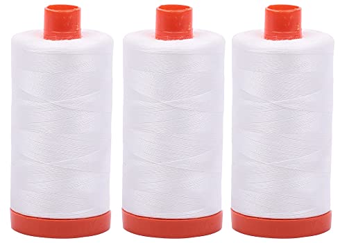 【中古】【未使用・未開封品】Aurifil 50WT ナチュラルホワイト 無地 マココットン糸 各1422ヤード MK50-2021｜AJIMURA-SHOP