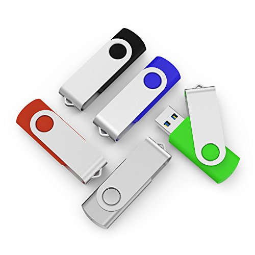 【中古】【未使用・未開封品】Topsell 5パックUSB 2.0フラッシュドライブメモリスティック親指ドライブ( 5混合色:ブラックブルーグリーンレッドシルバー) 16GB 305-Color5-16G