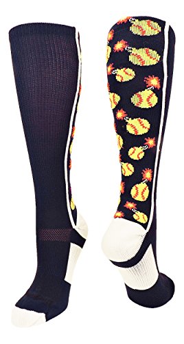 【中古】【未使用・未開封品】MadSportsStuffソフトボールBomber Over The Calf Socks複数色 S ブルー