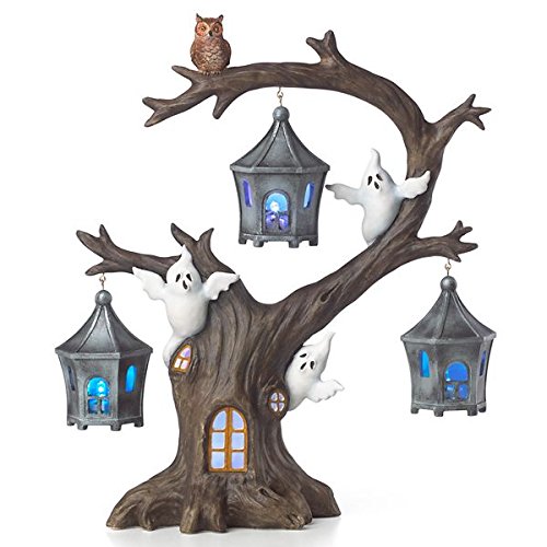 【中古】【未使用・未開封品】Lenox ハロウィン ゴーストリー ゴーリッシュ ハロウィン ライト付きツリー ゴーストとフクロウ付き 12インチ｜AJIMURA-SHOP
