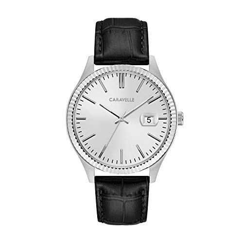 【中古】【未当て嵌める・未開封品】Caravelle by Bulova Men \u0027sレザーストラップドレスウォッチ その他-靴