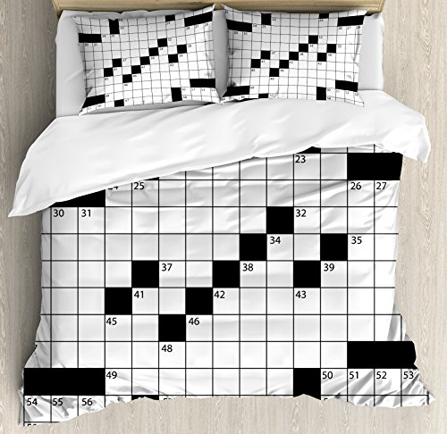 【中古】【未当て嵌める・未開封品】Word Search Puzzle布団押しかぶせる仕かけるby Ambesonne、空白文字新聞紙スタイルクロスワードパズルwith Numbers Wordでグリッド、かざり付ける寝具仕かけるwithピロー 家電-その他