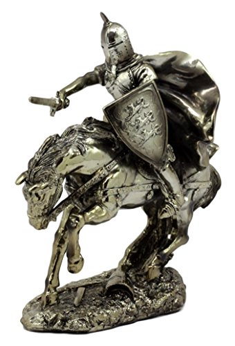 【中古】【未使用・未開封品】エブロスギフト 中世の王室のイギリス王室のアームス カルヴァリー馬に乗る騎士 8.5インチ コレクターズ像 装飾