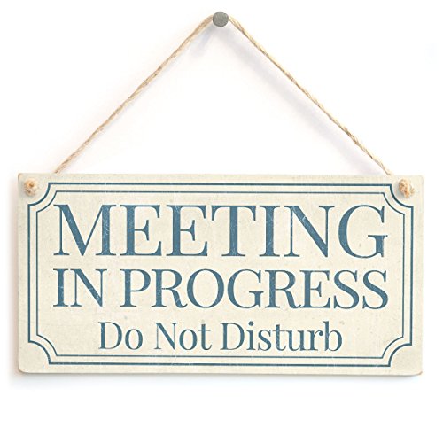 【中古】【未使用・未開封品】Meijiafei MEETING IN PROGRESS Do Not Disturb -  Accessory Gift Sign / Plaque For  Office Study Door 25cm x 13cm