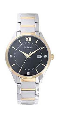 【中古】【未当て嵌める・未開封品】Bulova 98d143金剛石3?Men \u0027s Two Toneステンレス鋼スチール写真Watch