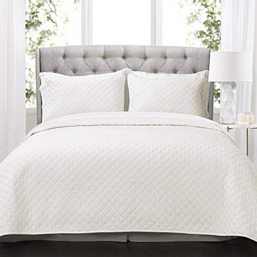 【中古】【未使用・未開封品】Ava Diamond Oversized Cotton Quilt White 3Pc Set King｜AJIMURA-SHOP