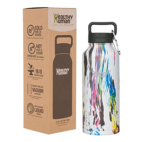 【中古】【未使用・未開封品】Healthy Human ステンレススチールウォーターボトル | 100%BPAフリー&二重壁真空断熱ウォーターボトル | 環境に優しいジョッキボトル カラビナ&｜AJIMURA-SHOP