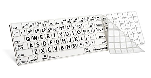 【中古】【未当て嵌める・未開封品】Logickeyboard XLPrint LogicSkin 白地に黒 Apple Magic 鍵盤覆いかぶせる