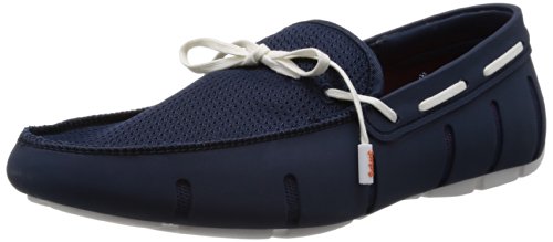 【中古】【未使用・未開封品】SWIMS Men's Braided Loafers, Navy/White, 10 M US