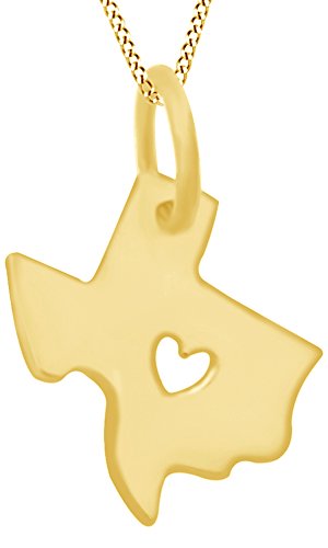 【中古】【未使用・未開封品】AFFY US テキサス州サイン ハートカットアウト チャーム ペンダントネックレス 14K ソリッドゴールド,｜AJIMURA-SHOP