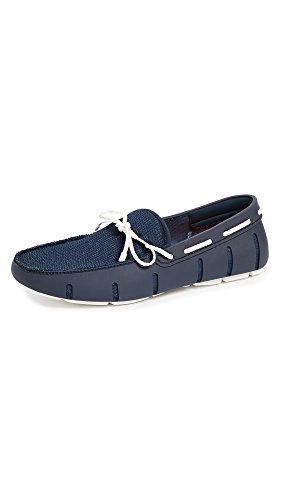 【中古】【未使用・未開封品】SWIMS メンズ 編みレース ローファー ブラック, ネイビー/ホワイト, 12｜AJIMURA-SHOP