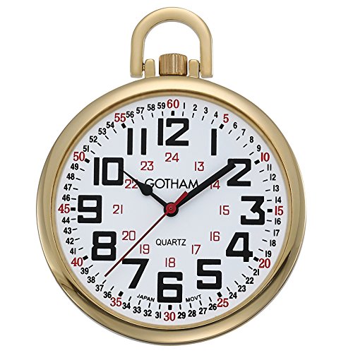 【中古】【未当て嵌める・未開封品】Gothamメンズゴールド調か細いRailroad 24?Hour Open Face Quartz Pocket Watch # gwc15029g
