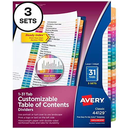 【中古】【未使用・未開封品】Avery Ready インデックス目次仕切り 3パック|AJIMURA-SHOP