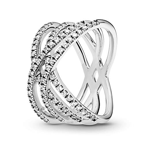 【中古】【未使用・未開封品】Pandora Jewelry Entwined Line キュービックジルコニア リング スターリングシルバー サイズ6