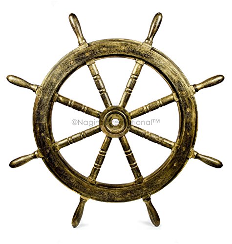 【中古】【未使用・未開封品】Nagina International（ナジャイナインターナショナル）　Nautical高級ハンドクラフト木製操舵輪 | 海賊風家庭壁装飾＆ギフト | 24 Inches nwsw- 30,591円