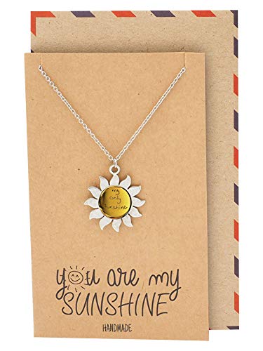 【中古】【未使用・未開封品】QuanジュエリーYou Are My Only Sunshineネックレスの女性withインスピレーション引用、2つトーン