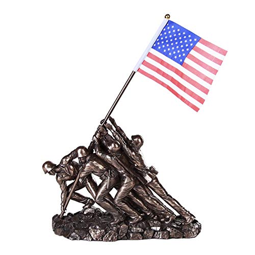 【中古】【未当て嵌める・未開封品】Pacific Giftware Iwo Jima 亜米利加乗り組み員隊 メモリアル像写し物 長さ12in 役をつけるブロンズ入眼