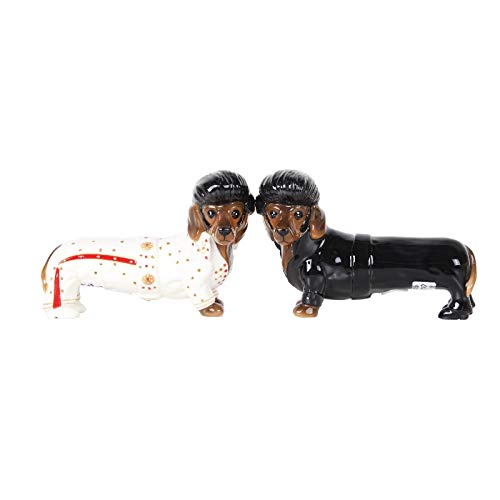 【中古】【未使用・未開封品】Adorable Elvis the King of Rock & Roll Doxies Salt and Pepper Shaker Set Cute Dachshund Wiener Dog Tabletop Decoration SP Set｜AJIMURA-SHOP