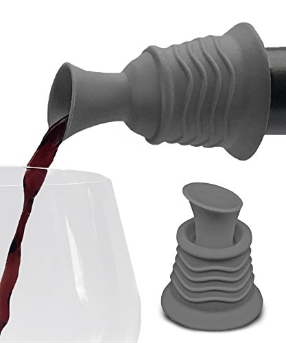 【中古】【未使用・未開封品】Wine Stopper and Pourer -Grey Silicone Two in One Accessory to Serve and Save Wine More Easily by Simply Charmed｜AJIMURA-SHOP