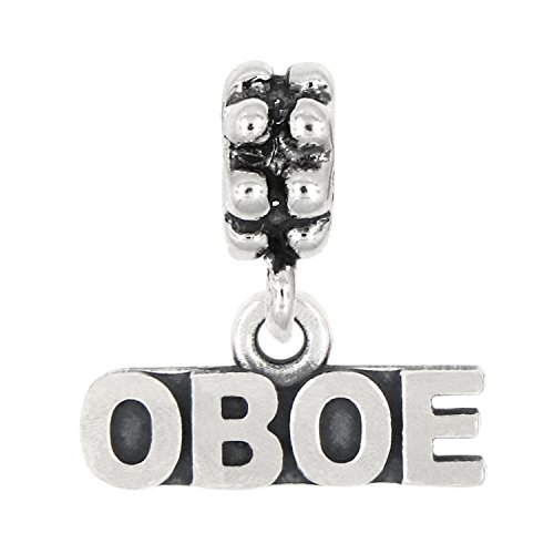 【中古】【未使用・未開封品】スターリングシルバーいぶし仕上げバンドInstrument Oboeダングルビーズチャーム