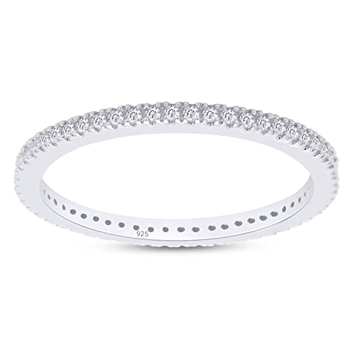 【中古】【未使用・未開封品】ホワイト天然ダイヤモンドエタニティスタッカブル結婚記念リング925?& 10?K、14?Kホワイトゴールド( 0.20?Cttw )|AJIMURA-SHOP