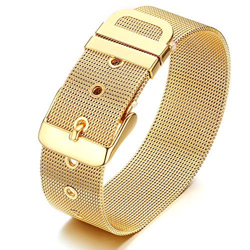 【中古】【未使用・未開封品】Bemi Luxury 18?KゴールドメッキチタンステンレススチールPolished Watchチェーンリンクbagnles Bracelets for Mens