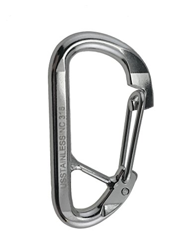 【中古】【未使用・未開封品】ステンレススチール 316 スプリングフックカラビナ 3/8インチ (10mm) マリングレード安全クリップ 鍛造