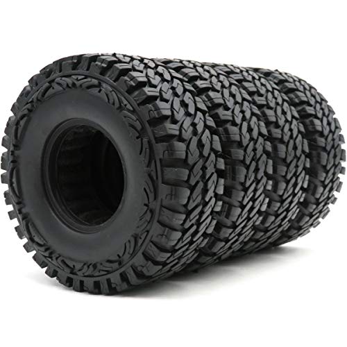 【中古】【未使用・未開封品】4pc RC 1.9 Rock Crawler Tyres 115mm For 1:10 RC 4WD Axial 1.9 Beadlock alloy Rim